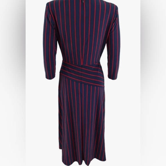 Ralph Lauren Navy and Red Striped Jersey Dress - Picture 2 of 2